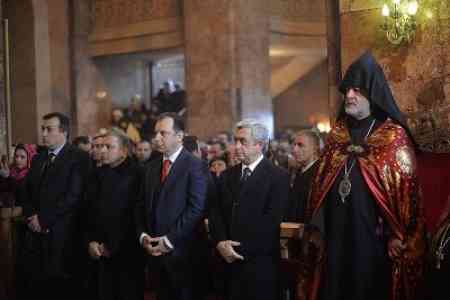 Serzh Sargsyan participated in festive liturgy dedicated to "Surb  Sargis" Day 